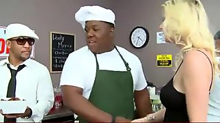 Hot MILF deepthroats gags and gets banged by a black cock 20
