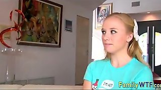 Husband and wife fuck the babysitter 106