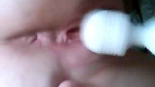 Wife's ass up! I spread her ass and she uses vibrator to cum wet and hard!
